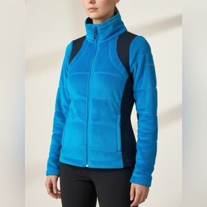 Columbia Jacket‎ Womens M Aqua Omni Hit Fuzzy Fitted Full Zip Cardigan**Read*